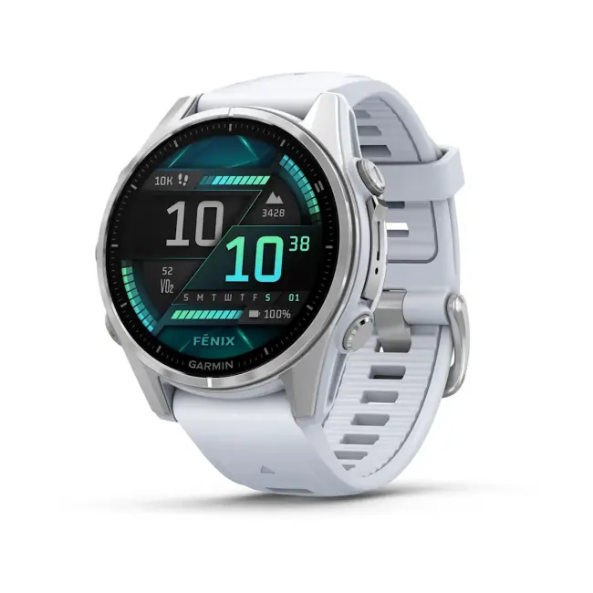 Garmin Fenix ​​8 — AMOLED 43 мм — серебристый с ремешком из белого камня 010-02903-00 от прозводителя Garmin