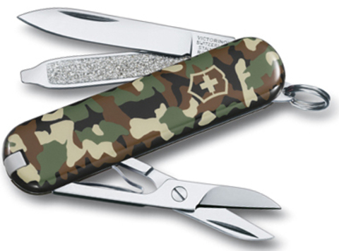 Нож-брелок Victorinox Classic SD, 58 мм, 7 функций, камуфляжный 0.6223.94 от прозводителя Victorinox