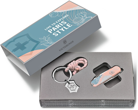 Нож-брелок Victorinox Classic SD Paris Style, 58 мм, 7 функций, розовый (подар.коробка) 0.6223.E221 от прозводителя Victorinox