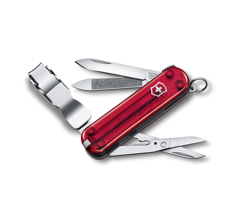Нож-брелок Victorinox Classic Nail Clip 580, 65 мм, 8 функций, полупрозрачный красный 0.6463.T от прозводителя Victorinox