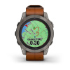 Garmin Fenix 7 Pro - 47 мм SOLAR | SAPPHIRE | Titanium with Chestnut Leather Band