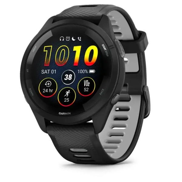 GARMIN FORERUNNER 265, Black Bezel and Case with Black/Powder Gray Silicone Band 010-02810-50 010-02810-50 от прозводителя Garmin