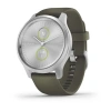Garmin Vivomove Style - 42 мм | Silver aluminium case with moss silicone band