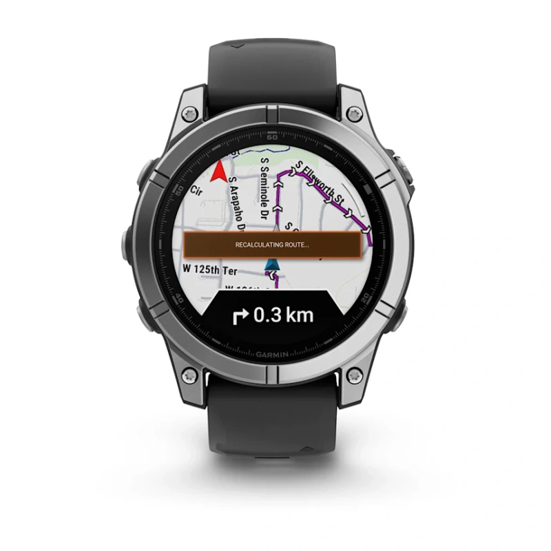 Garmin Fenix E - 47 мм AMOLED | Stainless steel with Black silicone band