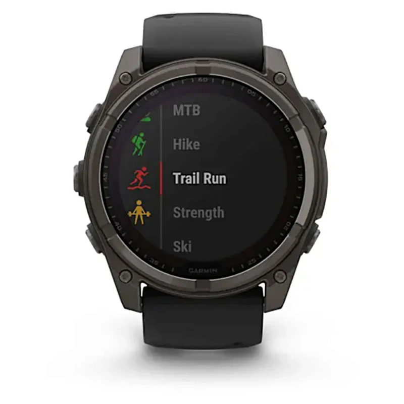Garmin Fenix 8 - 51 мм SOLAR | SAPPHIRE | Carbon grey DLC titanium with Black/pebble grey silicone band