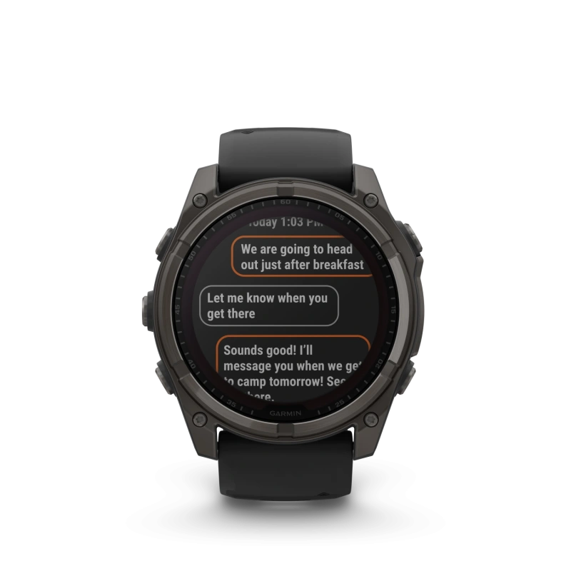 Garmin Fenix 8 - 51 мм SOLAR | SAPPHIRE | Carbon grey DLC titanium with Black/pebble grey silicone band