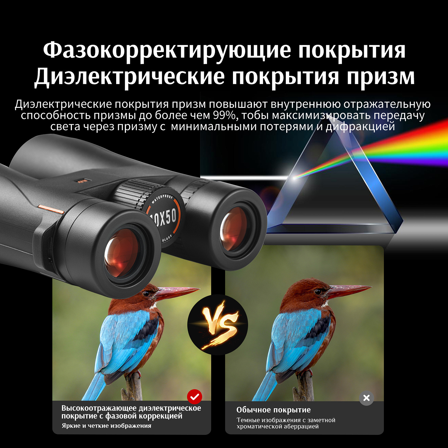 Бинокль Eyeskey Wave ED-12x50