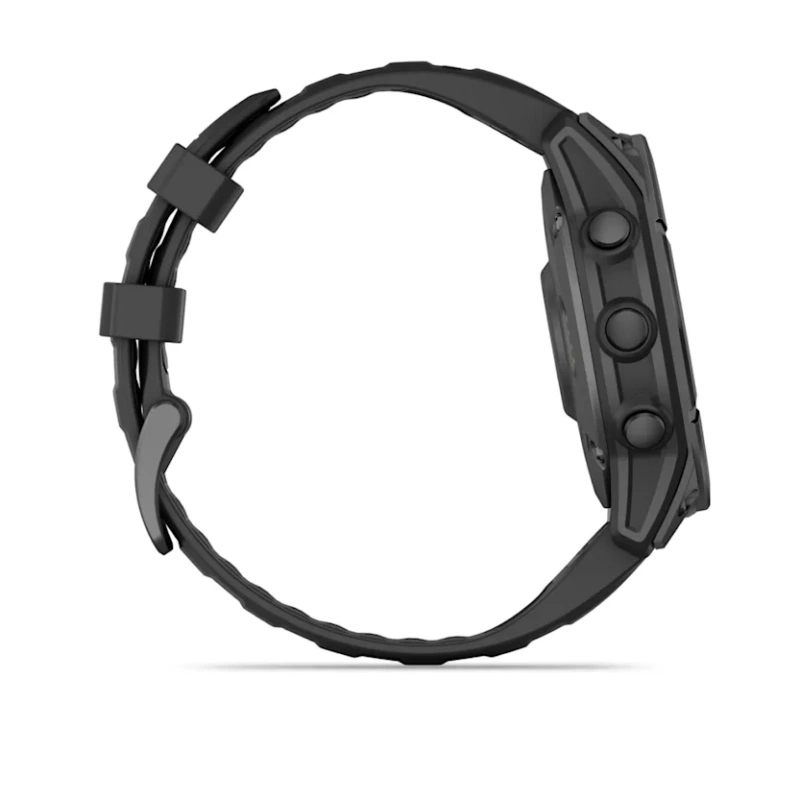 Garmin Fenix E - 47 мм AMOLED | Slate grey steel with Black silicone band