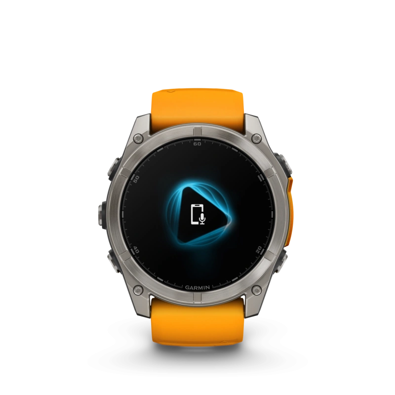 Garmin Fenix 8 - 51 мм AMOLED | SAPPHIRE | Titanium with Spark orange/graphite silicone band