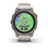 Garmin Fenix 7 Pro - 47 мм SOLAR | SAPPHIRE | Titanium with Fog Gray/Ember Orange Band