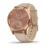 Garmin Vivomove Luxe - 42 мм | 18K rose gold PVD stainless steel case with light sand Italian leather band
