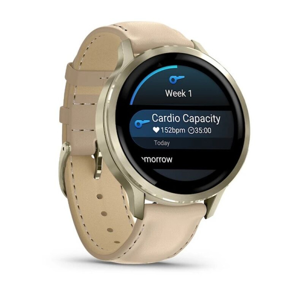 GARMIN VENU 4 – 41 mm Lunar Gold with Bone Silicone+Light Sand Leather Band 010-03013-03 010-03013-03 от прозводителя Garmin