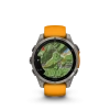 Garmin Fenix 8 - 47 мм AMOLED | SAPPHIRE | Titanium with Spark orange/graphite silicone band